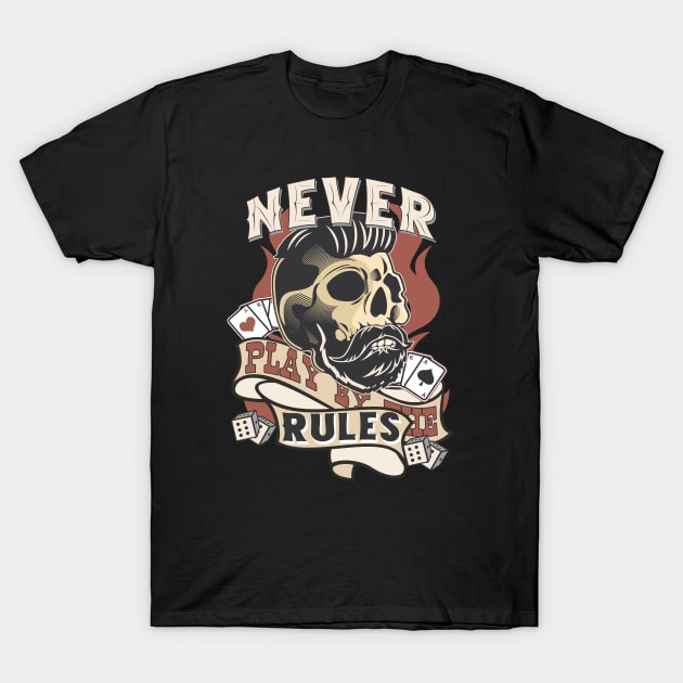 Rockabilly Rebel Skull T-Shirt by Foxxy Merch